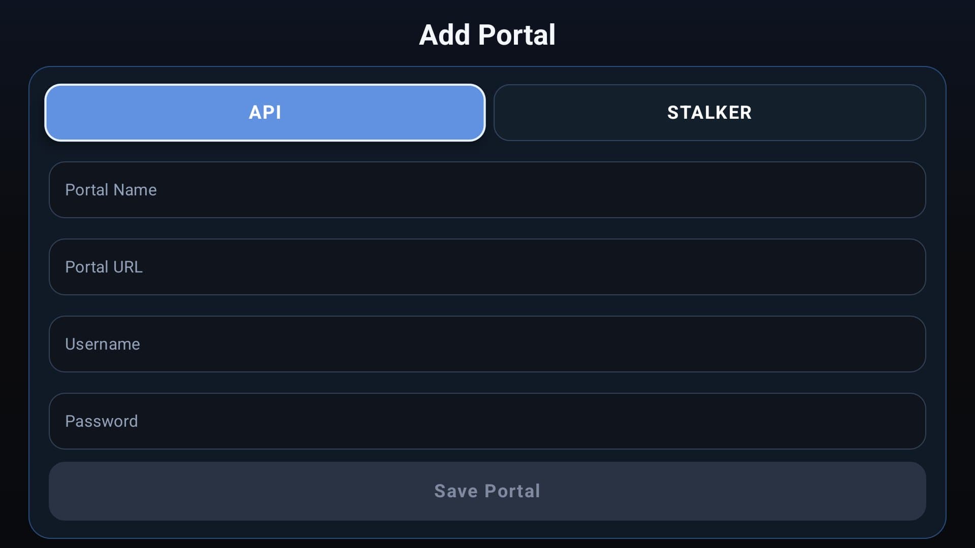 Portal API setup